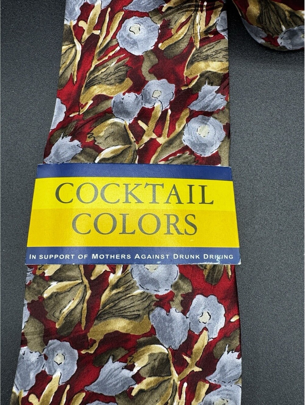 Vintage Stonehenge Cocktail Colors Silk Tie NWT MADD Floral 58” x 4”